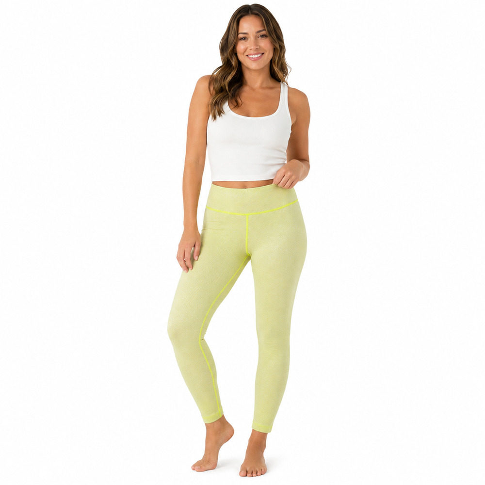 Zumba Wear Neon Green Pull On Skinny Workout Pants Leggings sz Marvelous M / L